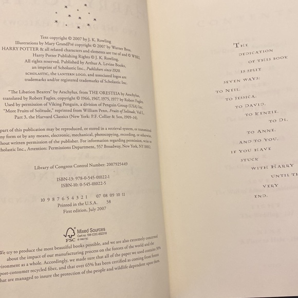 Rowling, J. K.HARRY POTTER AND THE DEATHLY HALLOWS First American Edition - Picture 12 of 12